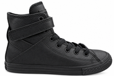 Black Converse Brea kids high-top shoe, outer side view