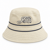 Reversible bucket hat cream side with embroidered JD emblem
