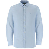 Polo Shirts Long-Sleeve Classic Plain Oxford Light Blue