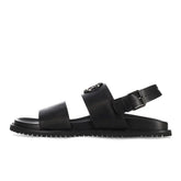 Polo Sandals Mens Moulded Leather Trim Black