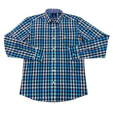 Polo Shirt Mens Long-Sleeve Custom Check Green