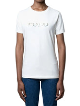 Polo T-Shirt Ladies Imbali Sequin Off White