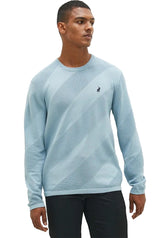 Polo Knitwear Diagonal Texture Light Blue
