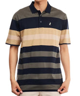 Polo Golfer Mercerized Stripe Navy