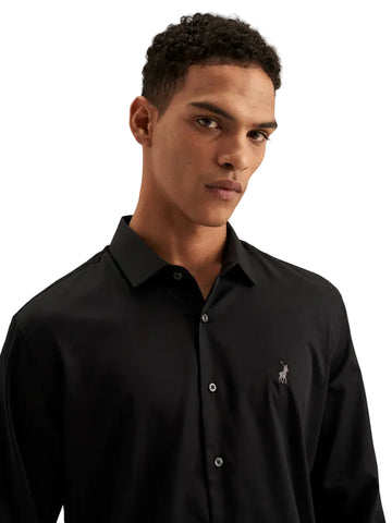 The Polo Poplin Slim Fit Button Down Shirt – Jet Black