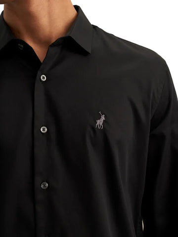 The Polo Poplin Slim Fit Button Down Shirt – Jet Black