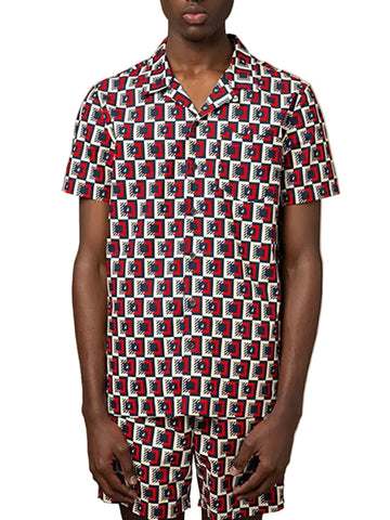 Polo Shorts Shirt Set Pjc Printed Blocks Red