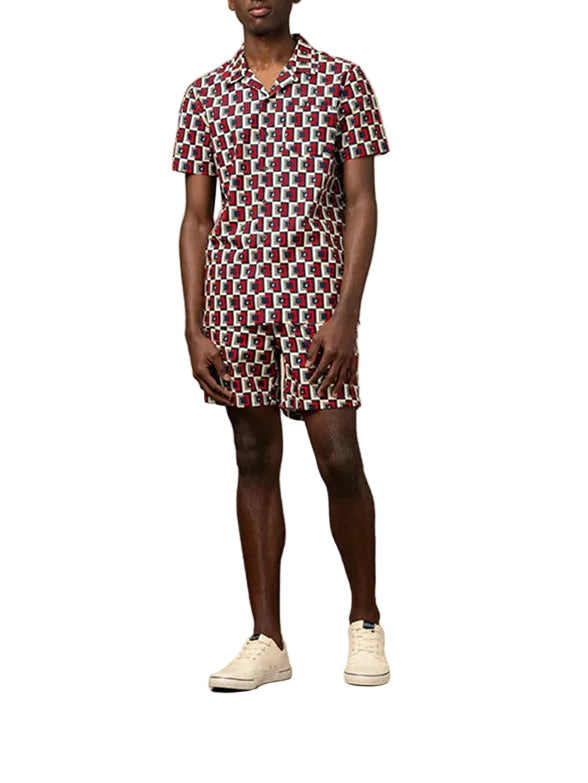 Polo Shorts Shirt Set Pjc Printed Blocks Red