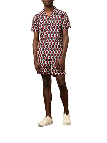Polo Shorts Shirt Set Pjc Printed Blocks Red