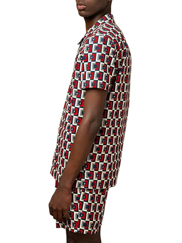 Polo Shorts Shirt Set Pjc Printed Blocks Red