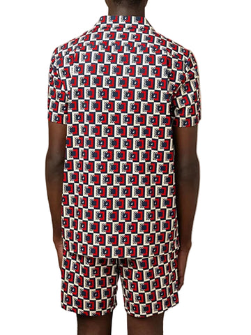 Polo Shorts Shirt Set Pjc Printed Blocks Red