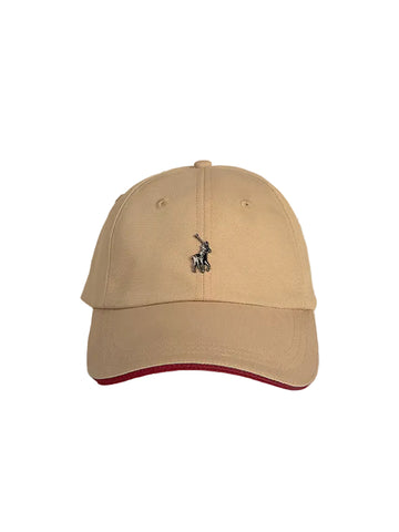 Polo Cap Metal Pony Peak Stone/Red
