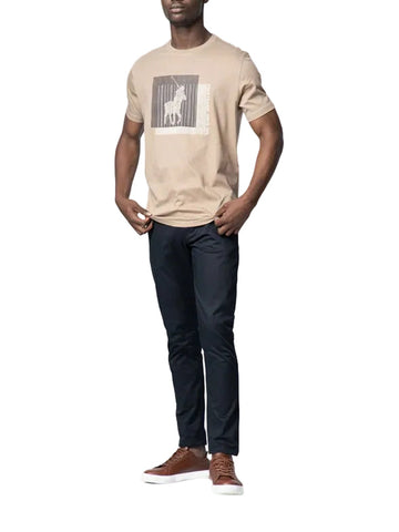 Polo T-Shirt Block Printed Taupe