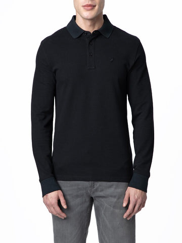 The Polo Essential Pique Long Sleeve Golfer – Jet Black
