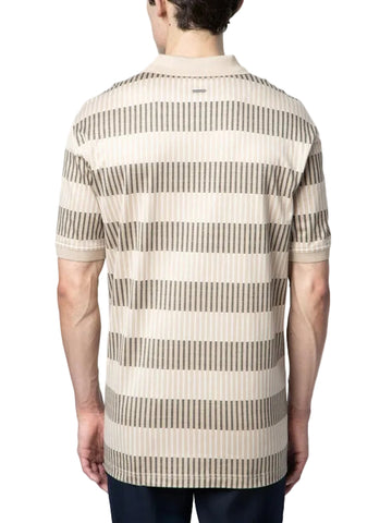 The Polo Stripe Double Mercerised Short Sleeve Golfer – Stripe Stone