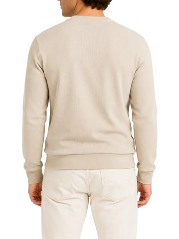 Polo Tracksuit Mens Ribbed Sweat Top & Jogger Light Brown