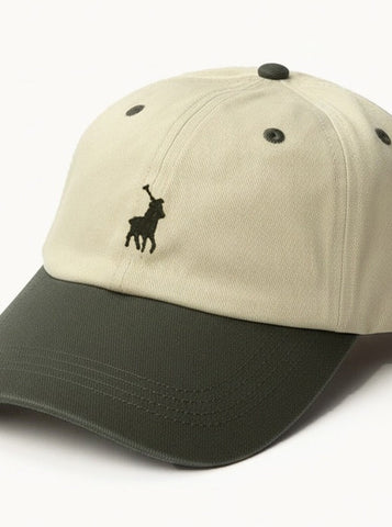 Polo Cap 6 Panel Two Tone Green/Stone