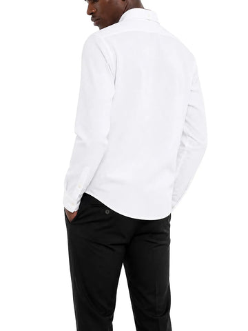 Polo Shirts Long-Sleeve Classic Plain Oxford White