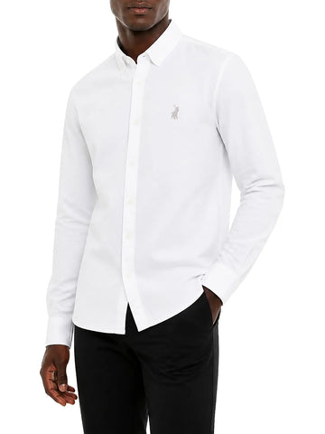 Polo Shirts Long-Sleeve Classic Plain Oxford White