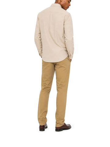 Polo Shirts Long-Sleeve Classic Plain Oxford Stone