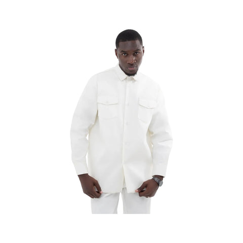 Dickies Men's Long Sleeve Work Shirt – Cream Off-White