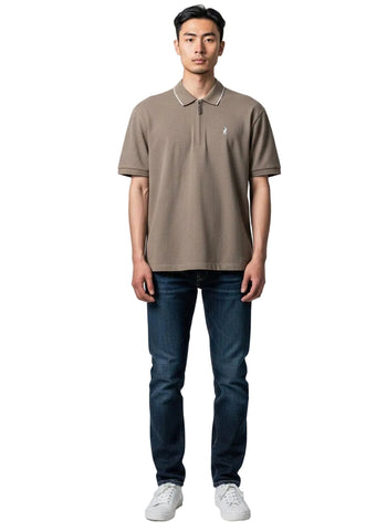 Polo Golfer 1/4 Zip Tipped Taupe