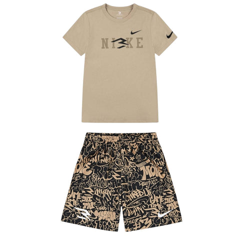 Nike Kids Shorts Set Graffiti Woodmark Hemp Khaki