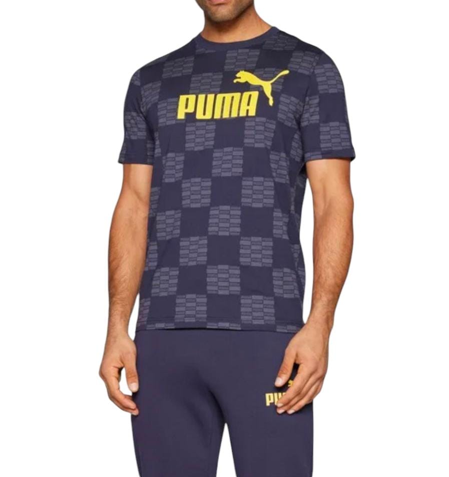 Puma T-Shirt Aop United Navy/Yellow