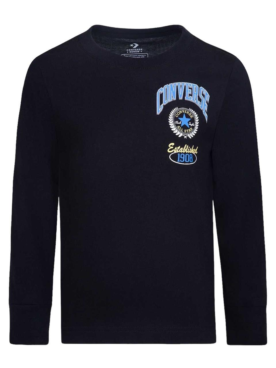 Converse All Star Boys Long-Sleeve T-Shirt Sport Stack Black