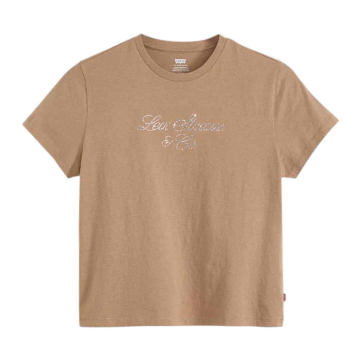 Levis Ladies T-Shirt Classic Graphic Rhinestone Clay Brown