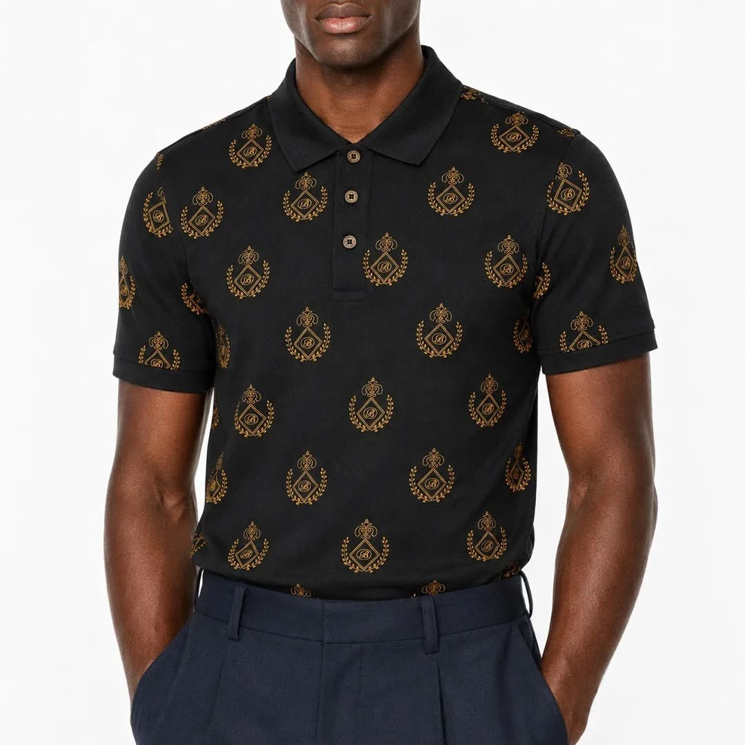 Brentwood Golfer Mercerized Cotton Paul Black/Gold
