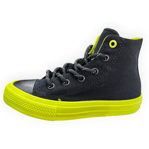 Converse School Kids Chuck Taylor All Star Hi Black; Volt And Gum