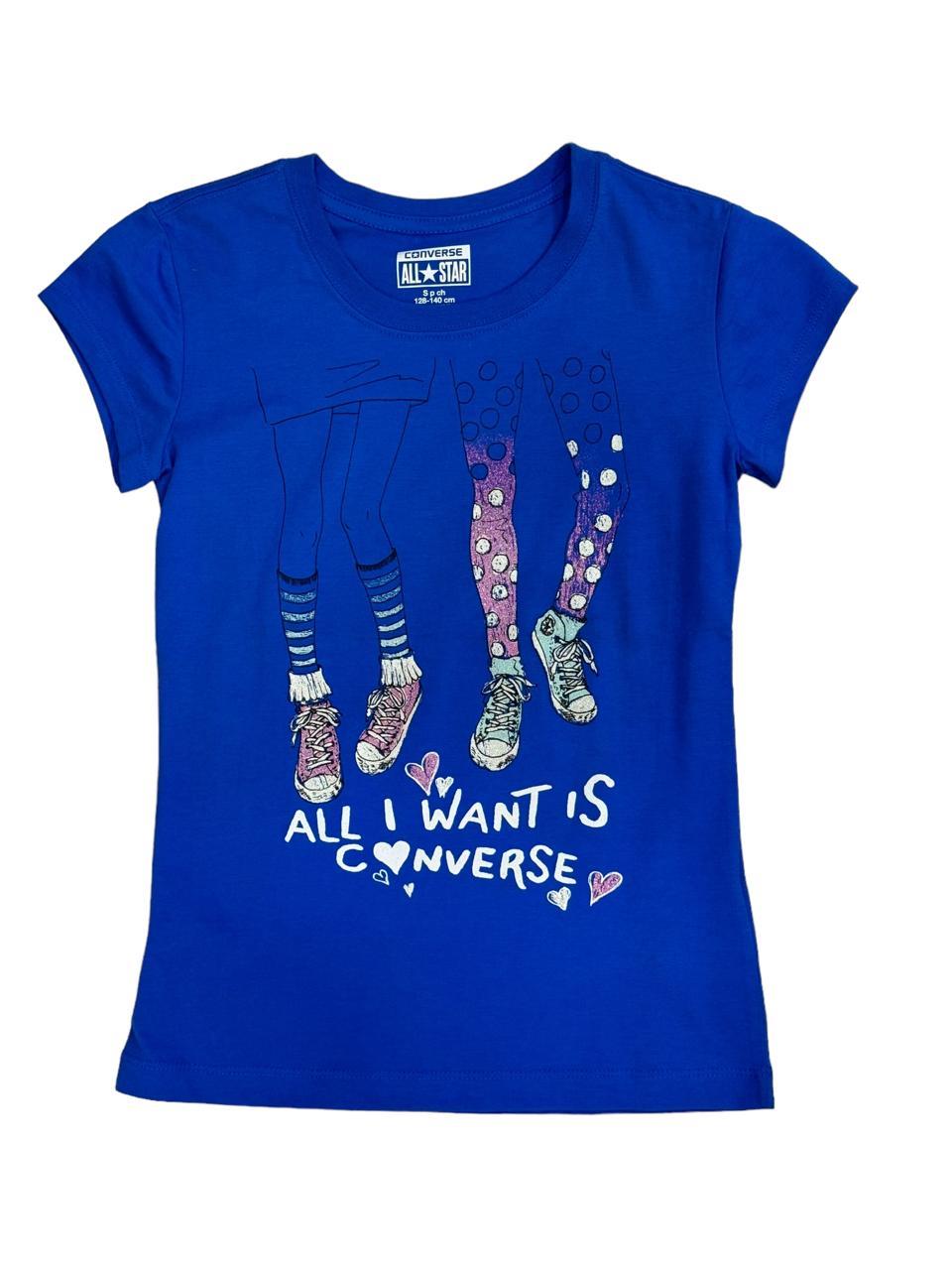 Converse T-Shirt Girls Royal Blue