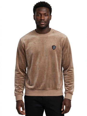 Jonathan D Sweat Top Crew Marti Velour Taupe