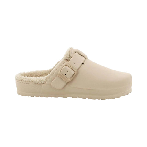 Hush Puppie Ladies Sandal Soft Desi Fur Natural Stone