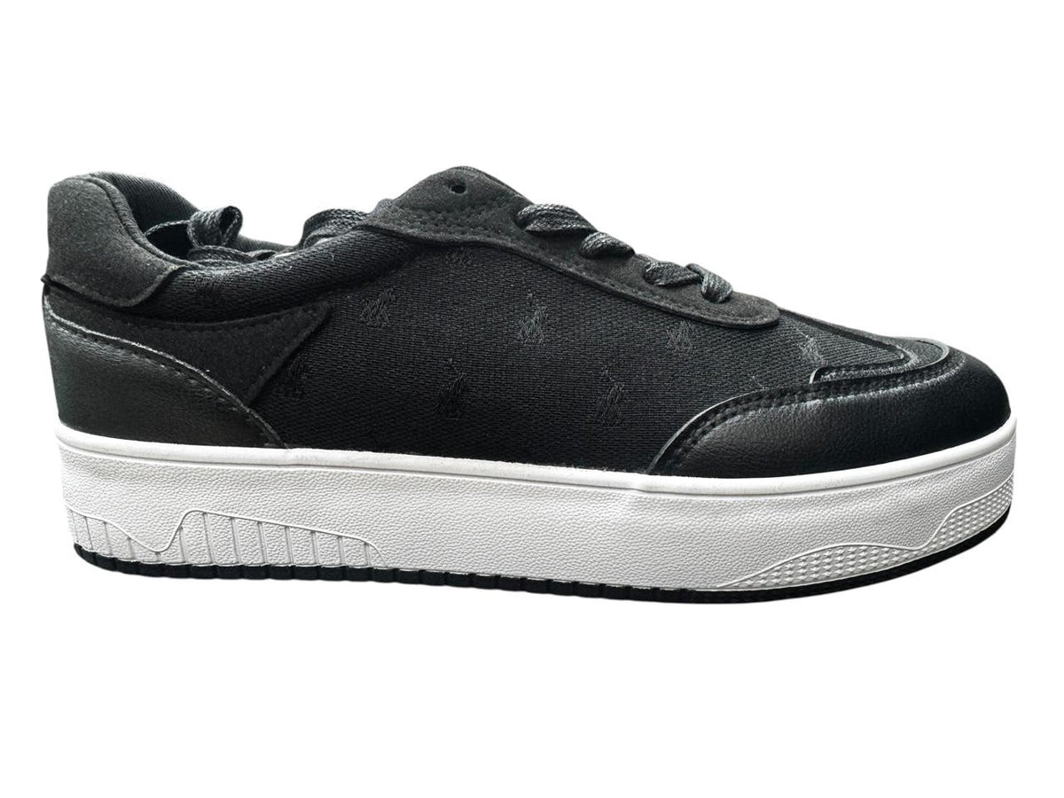 Polo Ladies Sneakers Panelled Jaquard Black