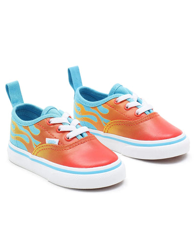 Vans Kids Authentic Elastic Hot Flame Blue And Orange