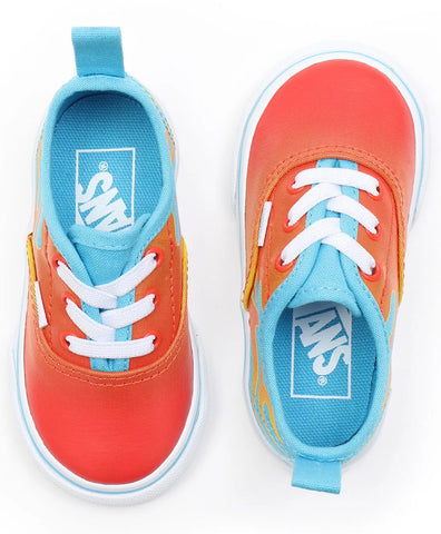 Vans Kids Authentic Elastic Hot Flame Blue And Orange