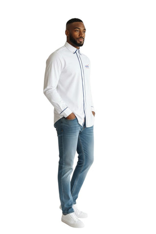 Jonathan D Long-Sleeve Medley Khuzani Shirt White