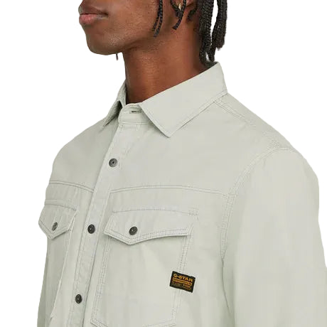 G Star Shirt Mens Slim Long Sleeve Dakota Vintage Ripstop Mercury Grey