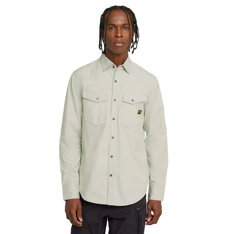 G Star Shirt Mens Slim Long Sleeve Dakota Vintage Ripstop Mercury Grey