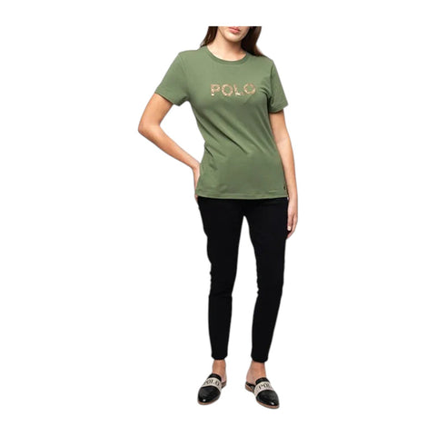 Polo T-Shirt Ladies Amelia Embelished Olive
