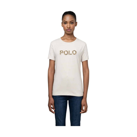 Polo T-Shirt Ladies Anele Embelished Putty