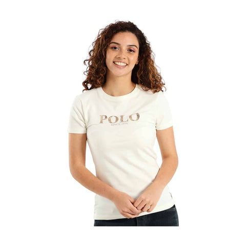 Polo T-Shirt Ladies Ash Logo Off White