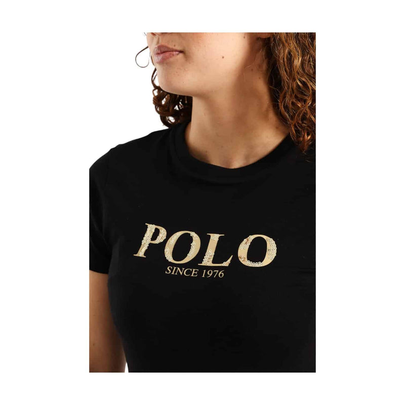 Polo T-Shirt Ladies Ash Logo Black