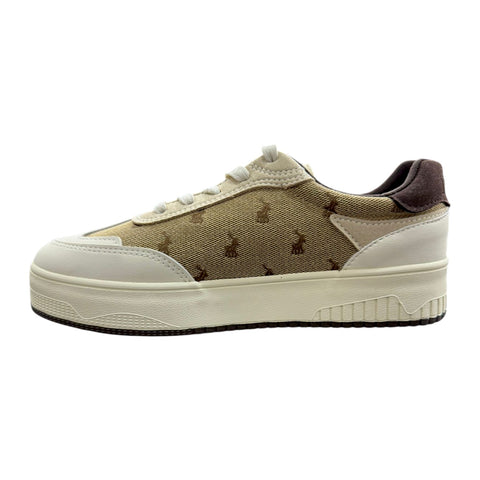 Polo Womens Panelled Jacquard Sneaker - Stone