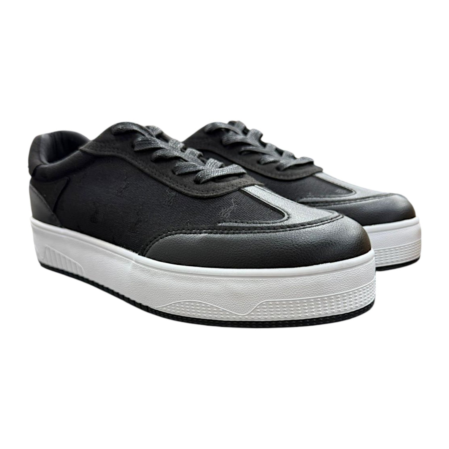 Polo Womens Panelled Jacquard Sneaker - Black