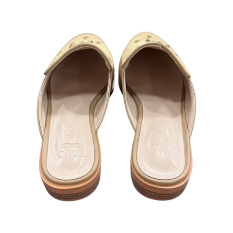Polo Women Jacquard Circle Trim Mule Sandal - Stone Brown