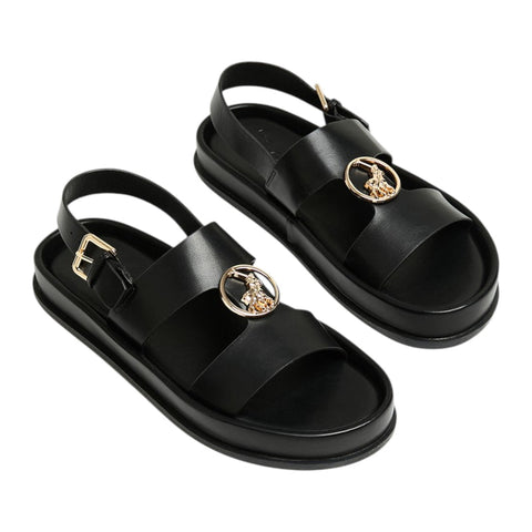 Polo Ladies Sandals Moulded Trim Black