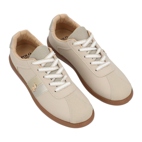 Polo Ladies Side Flash Retro Sneaker - Stone